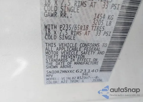 2019 Nissan Pathfinder S from USA, damaged, VIN 5N1DR2MNXKC621140